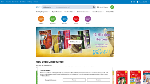 Screenshot of the Go Teach Publications Limited website