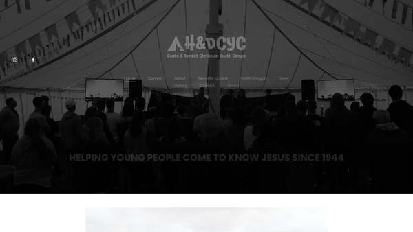 Screenshot of the Hants And Dorset Christian Youth Camps And Houseparty website