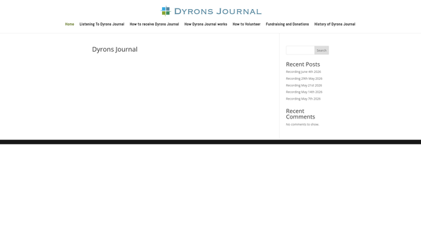 Screenshot of the The Dyrons Journal For The Visually Handicapped Of Teignbridge website