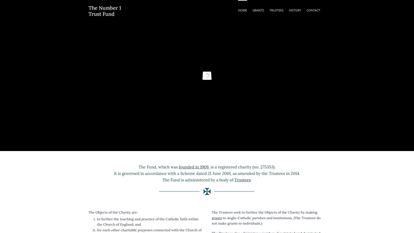 Screenshot of the Incorporated Trustees Of The Number 1 Trust Fund website