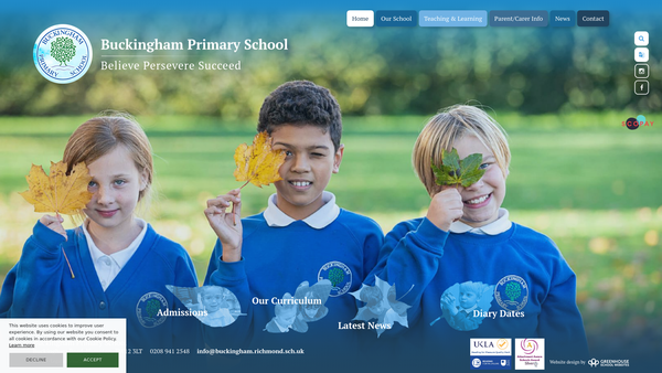 Screenshot of the The Buckingham School Association website