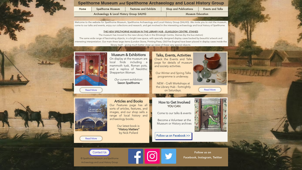 Screenshot of the Spelthorne Archaeology And Local History Group website
