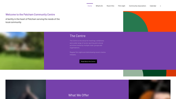 Screenshot of the Patcham Community Association website