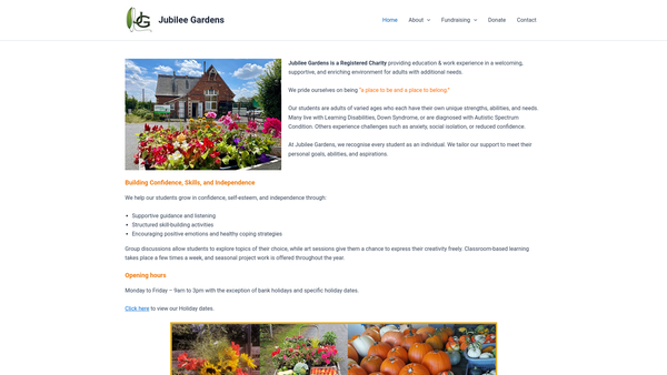 Screenshot of the Jubilee Gardens (1978) Limited website