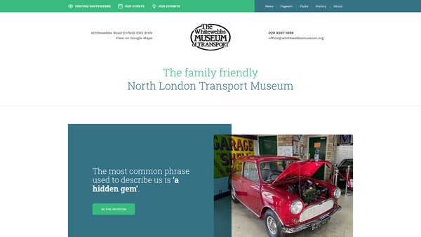 Screenshot of the Enfield And District Veteran Vehicle Trust website