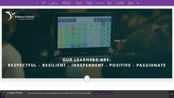 Screenshot of the Friends Of Valence School website