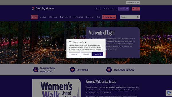 Screenshot of the Dorothy House website