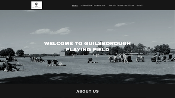 Screenshot of the Guilsborough Playing Field Association website