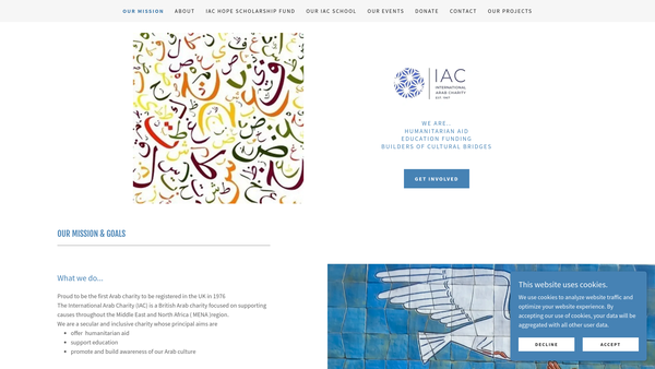 Screenshot of the International Arab Women's Council Charities Fund website
