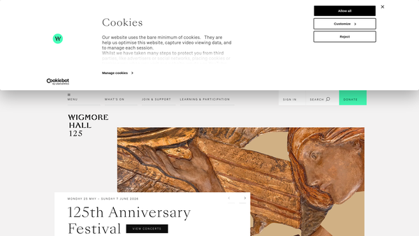 Screenshot of the London String Quartet Foundation website