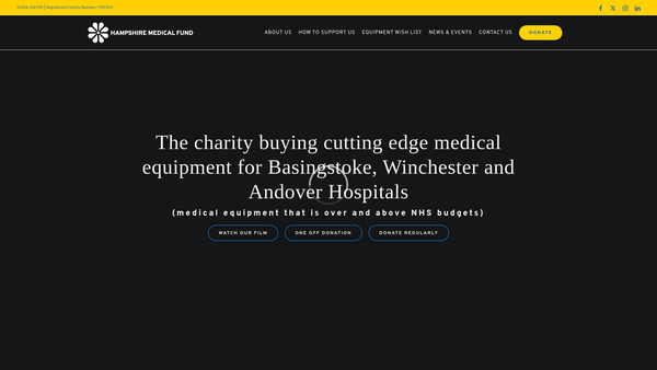 Screenshot of the League Of Friends Of The Winchester Hospitals website
