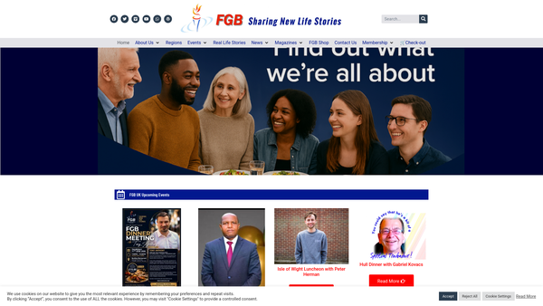 Screenshot of the Full Gospel Businessmen UK & Ireland website