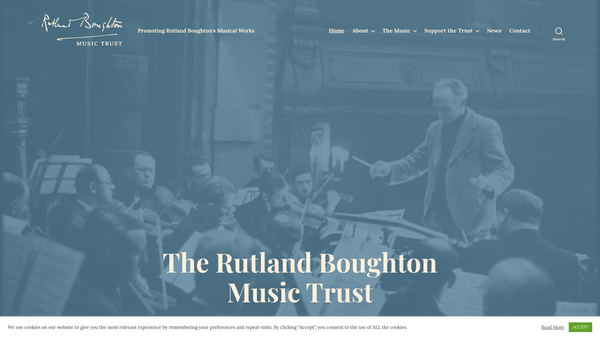 Screenshot of the The Rutland Boughton Music Trust website