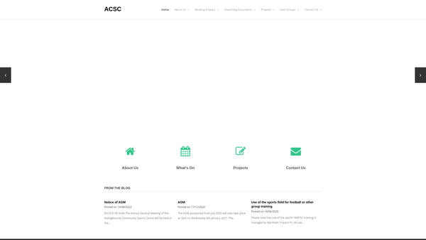 Screenshot of the The Aldingbourne Community Sports Centre website