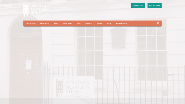 Screenshot of the Friends Of Benjamin Franklin House website