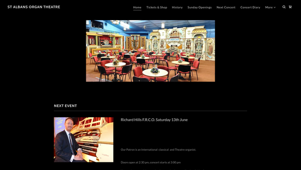 Screenshot of the St Albans Musical Museum Society website