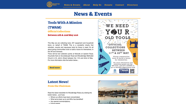Screenshot of the The Rotary Club Of Woodbridge Trust Fund website