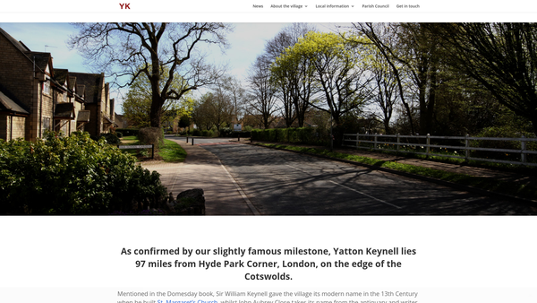 Screenshot of the Yatton Keynell Recreation Association website