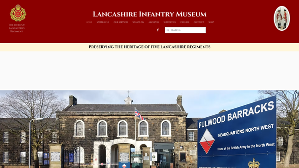 Screenshot of the The Duke Of Lancaster's Regiment Lancashire Infantry Museum website