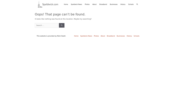 Screenshot of the Spaldwick Village Hall website