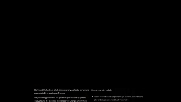 Screenshot of the The Richmond Orchestra website