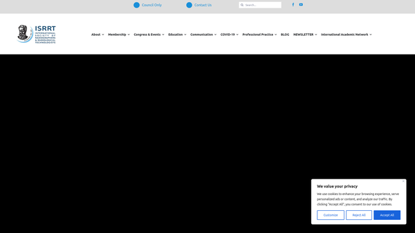 Screenshot of the International Society Of Radiographers And Radiological Technologists website