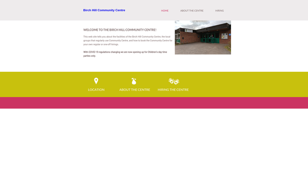 Screenshot of the Birch Hill Community Association website