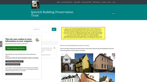 Screenshot of the Ipswich Building Preservation Trust Limited website
