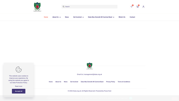 Screenshot of the The Dominica (UK) Association website