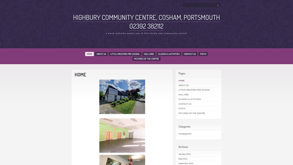 Screenshot of the Highbury Area Community Association website