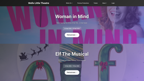 Screenshot of the Wells Operatic Society Ltd website