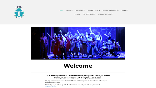 Screenshot of the Littlehampton Players Operatic Society website