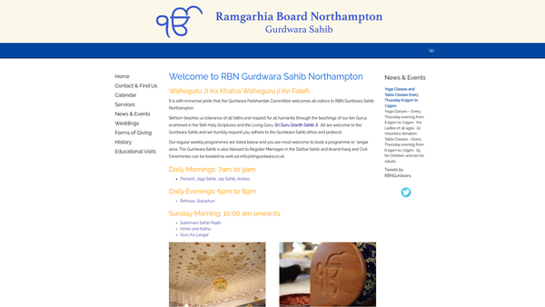Screenshot of the The Ramgarhia Board (Northamptonshire) Northampton website