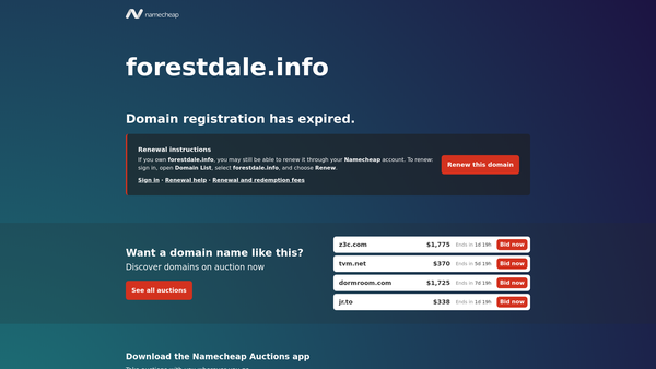 Screenshot of the Forestdale Residents Association website