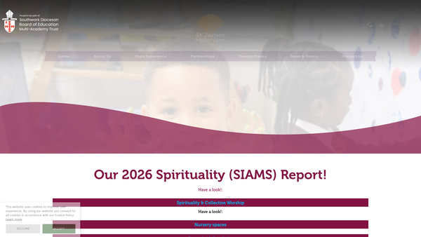 Screenshot of the St James School Hatcham Development Trust website