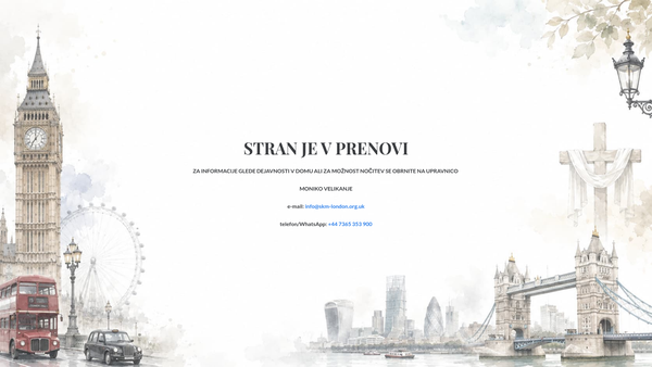 Screenshot of the Slovenian Catholic Chaplaincy website