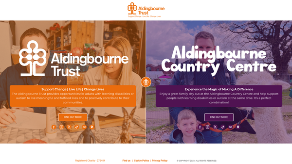 Screenshot of the The Aldingbourne Trust website