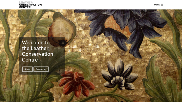Screenshot of the The Leather Conservation Centre Limited website