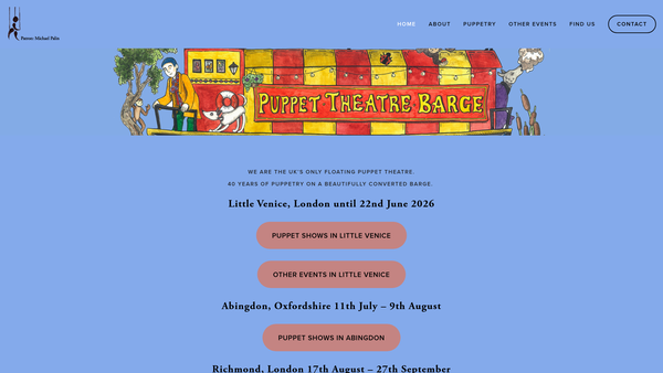 Screenshot of the Art Of The Puppet Limited website