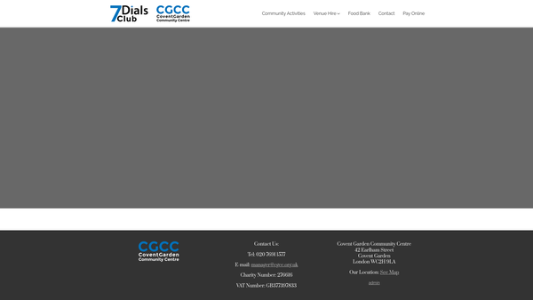 Screenshot of the Covent Garden Social And Crafts Centre Association website