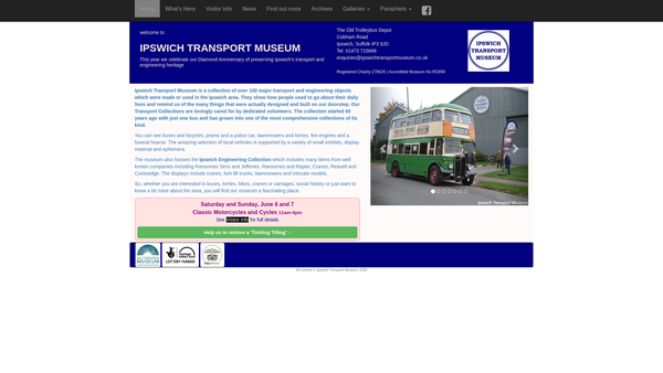 Screenshot of the Ipswich Transport Museum website