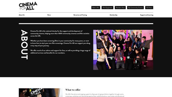 Screenshot of the The British Federation Of Film Societies website