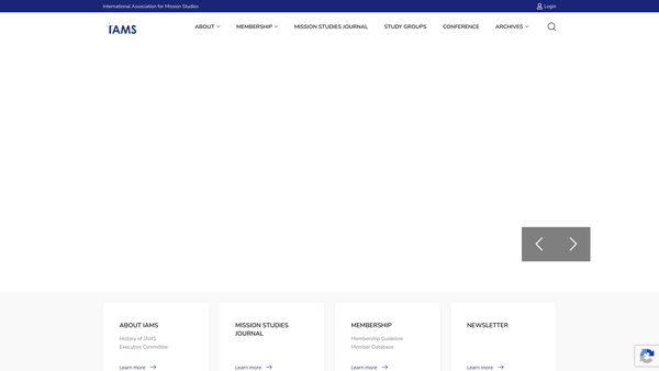 Screenshot of the The International Association For Mission Studies website