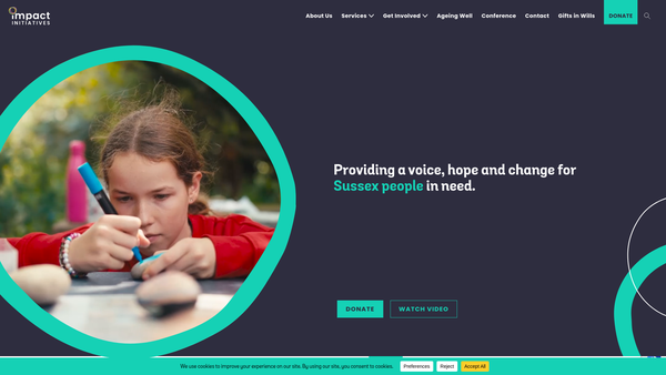 Screenshot of the Impact Initiatives website