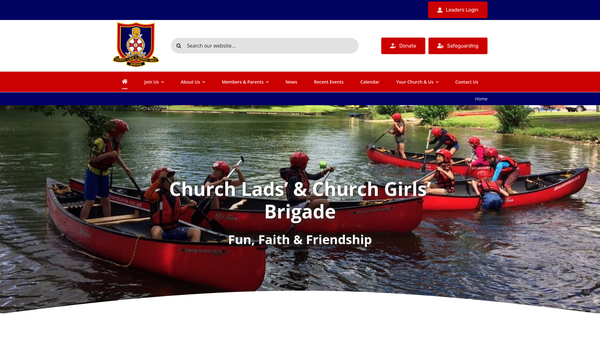 Screenshot of the The Church Lads' And Church Girls' Brigade website