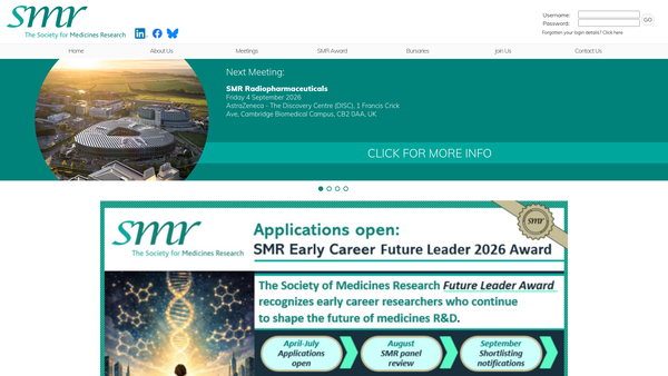 Screenshot of the Society For Medicines Research website