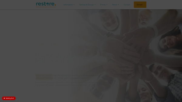 Screenshot of the Bury St Edmunds Women's Aid Centre Limited website