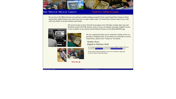 Screenshot of the Sound News Milton Keynes website