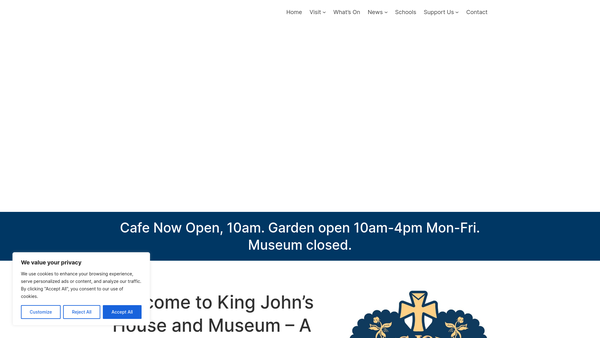 Screenshot of the The King Johns House And Tudor Cottage Trust Limited website