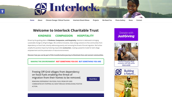 Screenshot of the The Interlock Charitable Trust website